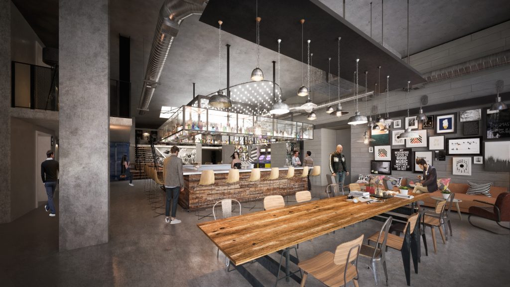 Moxy San Diego Lobby rendering